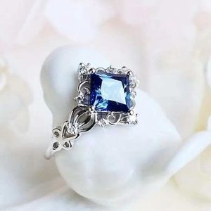 1pc European And American Fashionable Simple Engagement Ring Set With Bl…